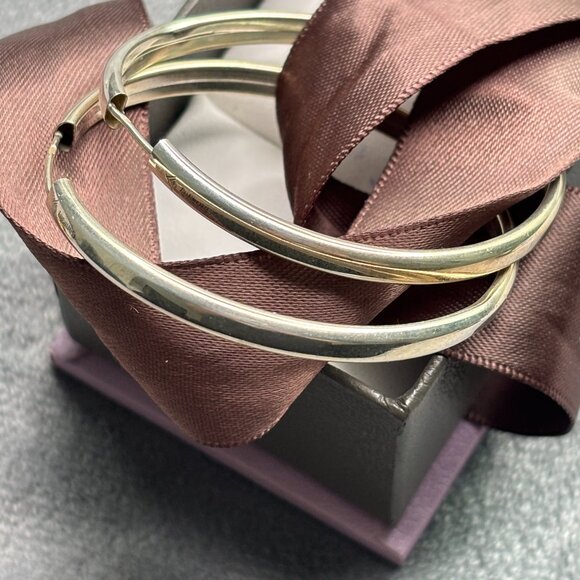 Classico Silver Hoops - Large - Picture 3 of 7